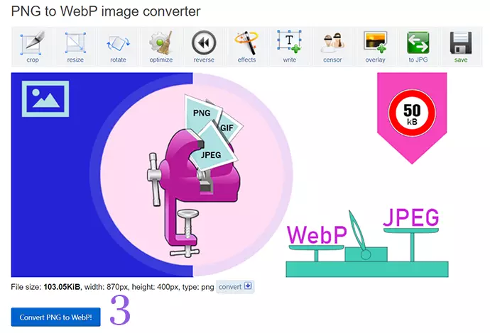 Конвертация PNG формата в WebP