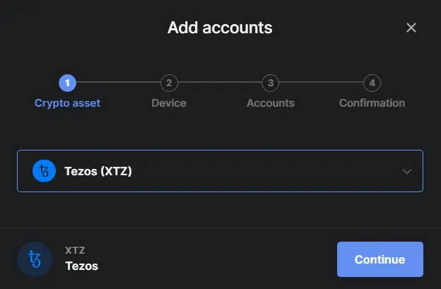 Add account crypto assets
