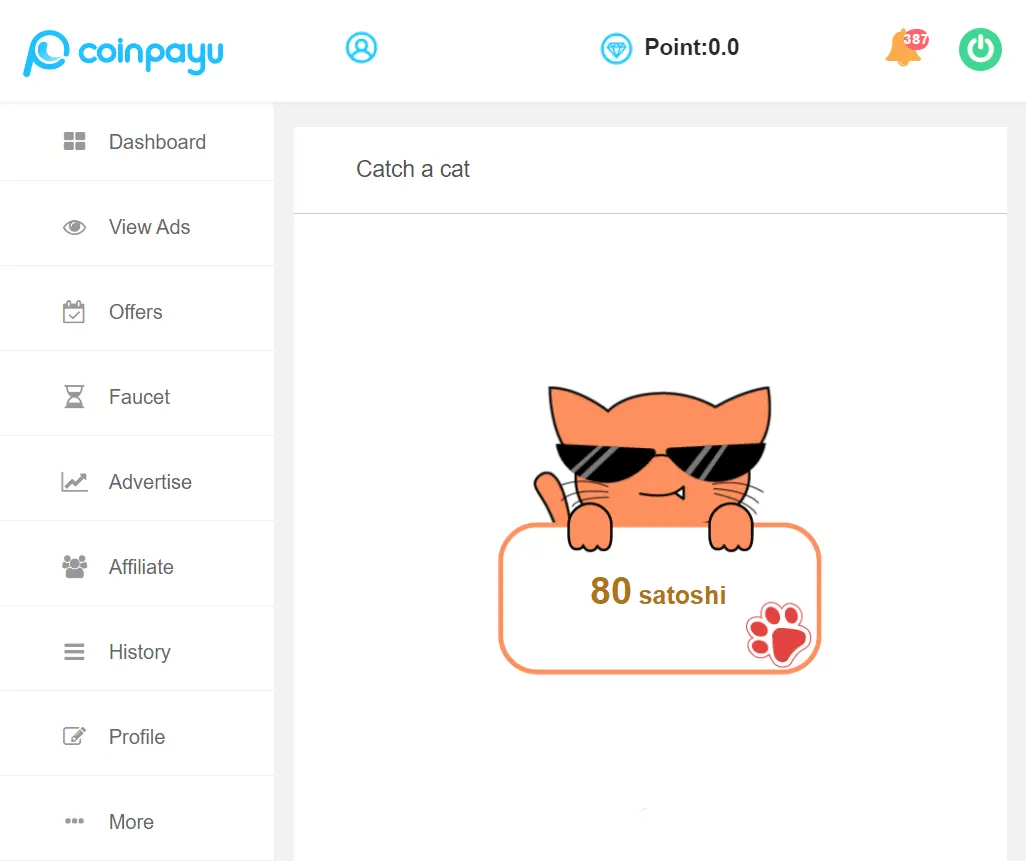 CoinPayU Catch a cat бонуси